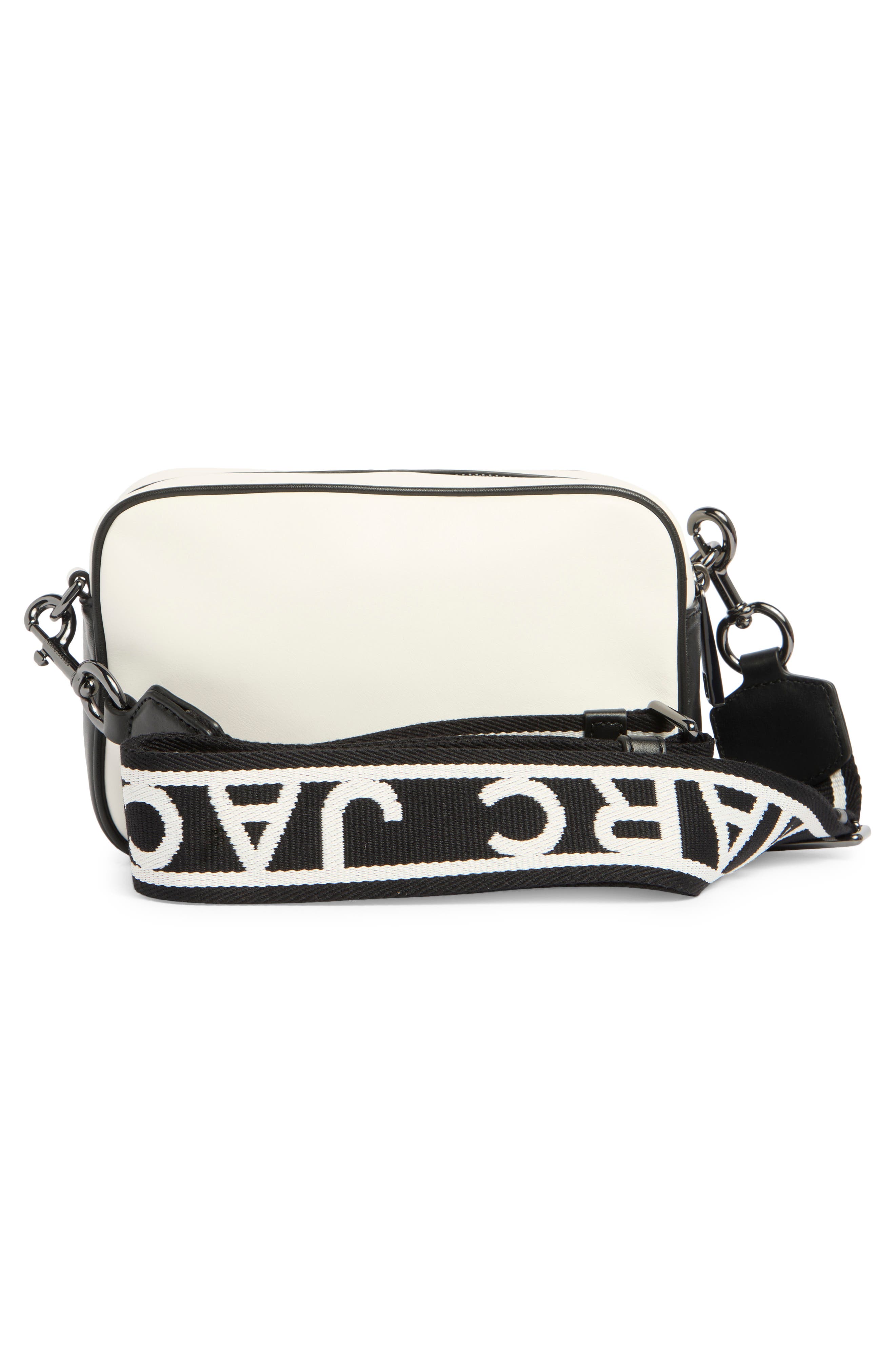 Marc Jacobs Logo Two-Tone Leather Camera Bag, Alternate, color, Black/ White