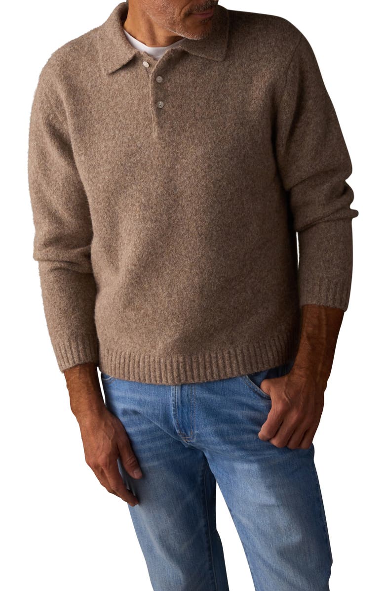 The Normal Brand Homebound Polo Sweater, Main, color, Toasted Chestnut