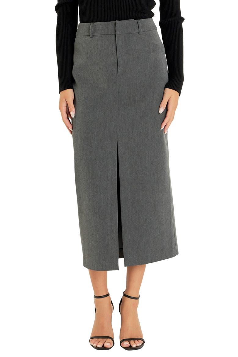 Front Slit Maxi Skirt, Main, color, GREY