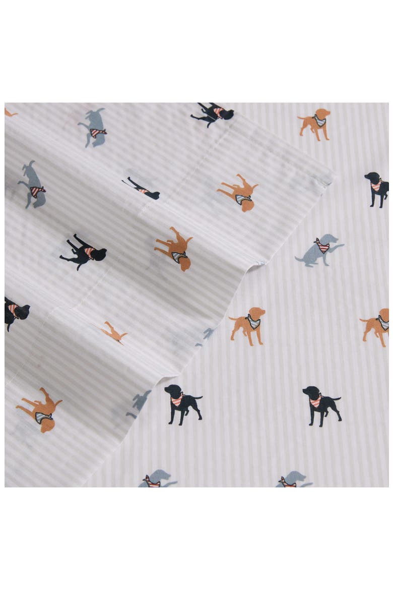 Sea Planes 200 Thread Count 100% Cotton Percale Sheet Set, Alternate, color, LIGHT BEIGE