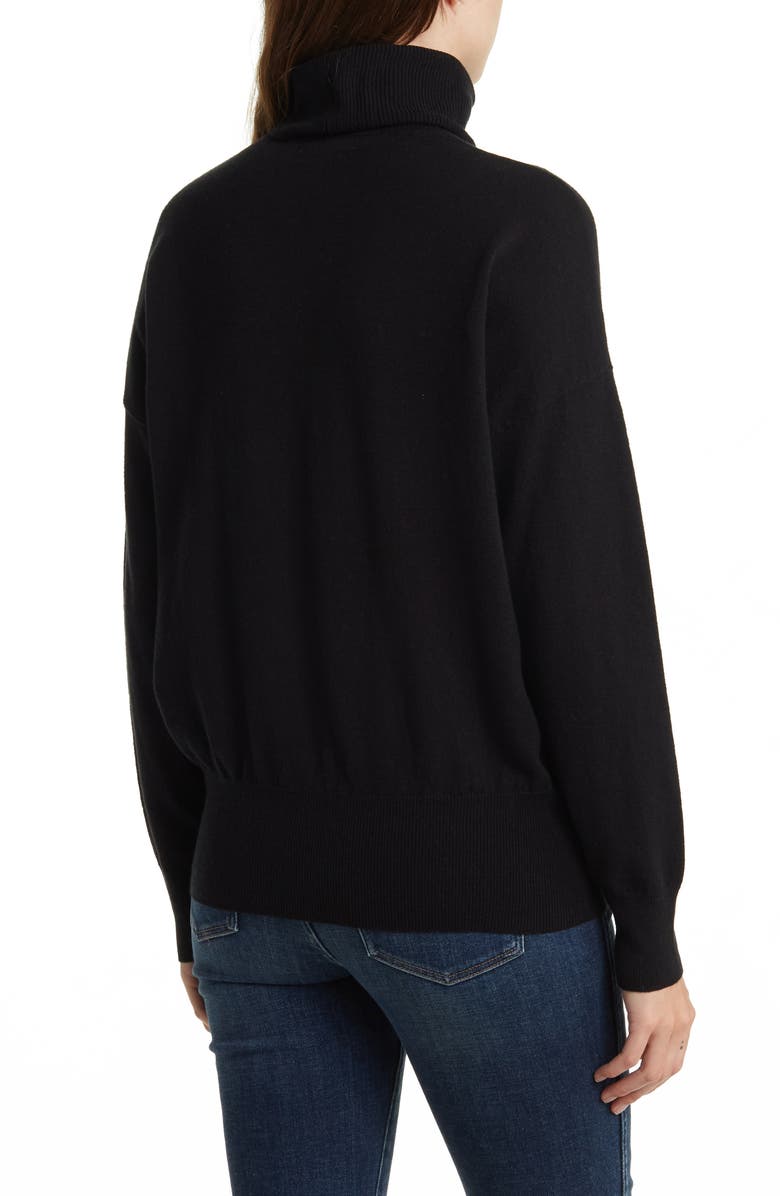 Madewell Oak Turtleneck Wool Blend Sweater, Alternate, color, True Black