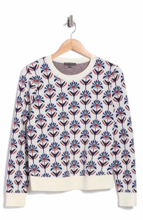 Floral Jacquard Crewneck Sweater