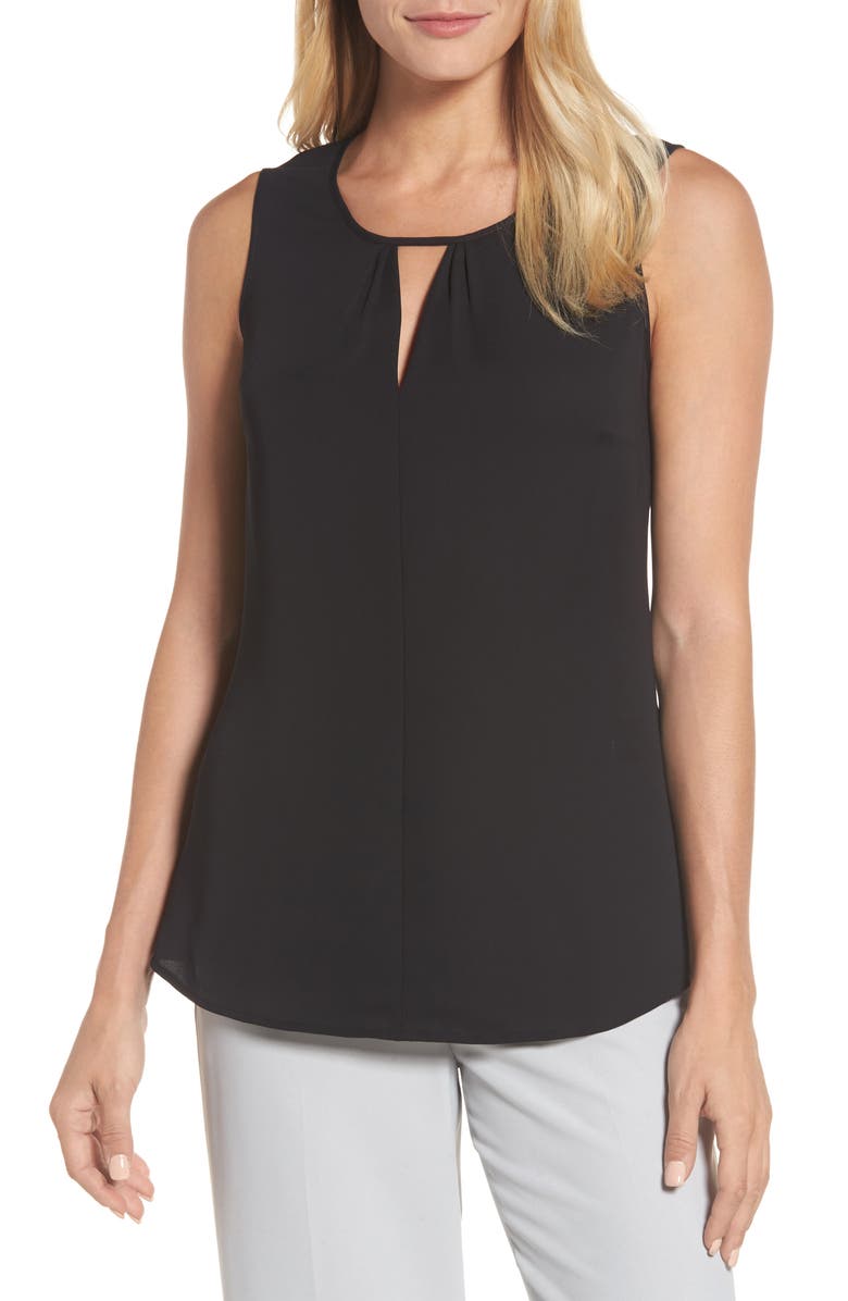NIC+ZOE Easy Keyhole Tank Top, Main, color, Black Onyx