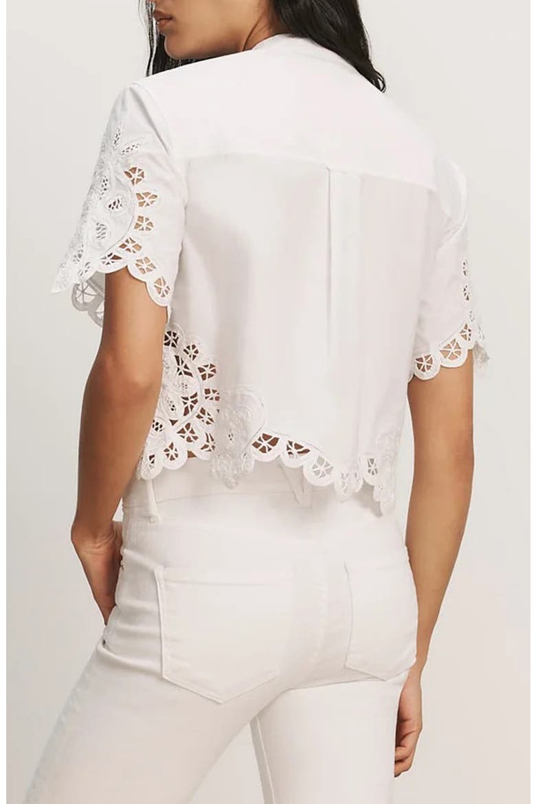 Aleck Eyelet Embroidery Button-Up Top, Alternate, color, WHITE