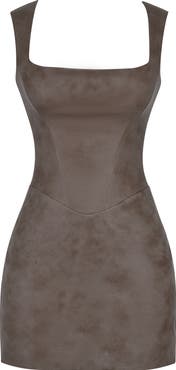 HOUSE OF CB Pandora Sleeveless Faux Leather Minidress