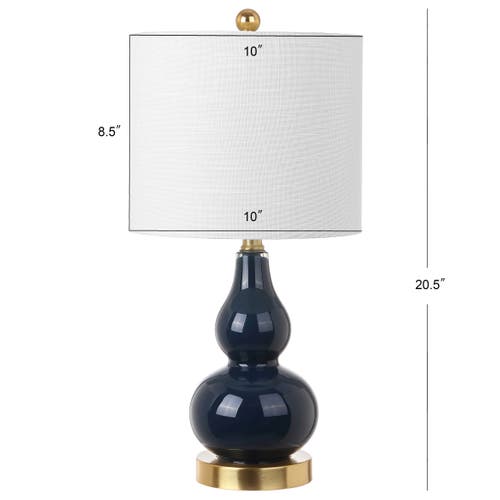 Jonathan Y Anya Mini Glass Table Lamp In Navy/blue