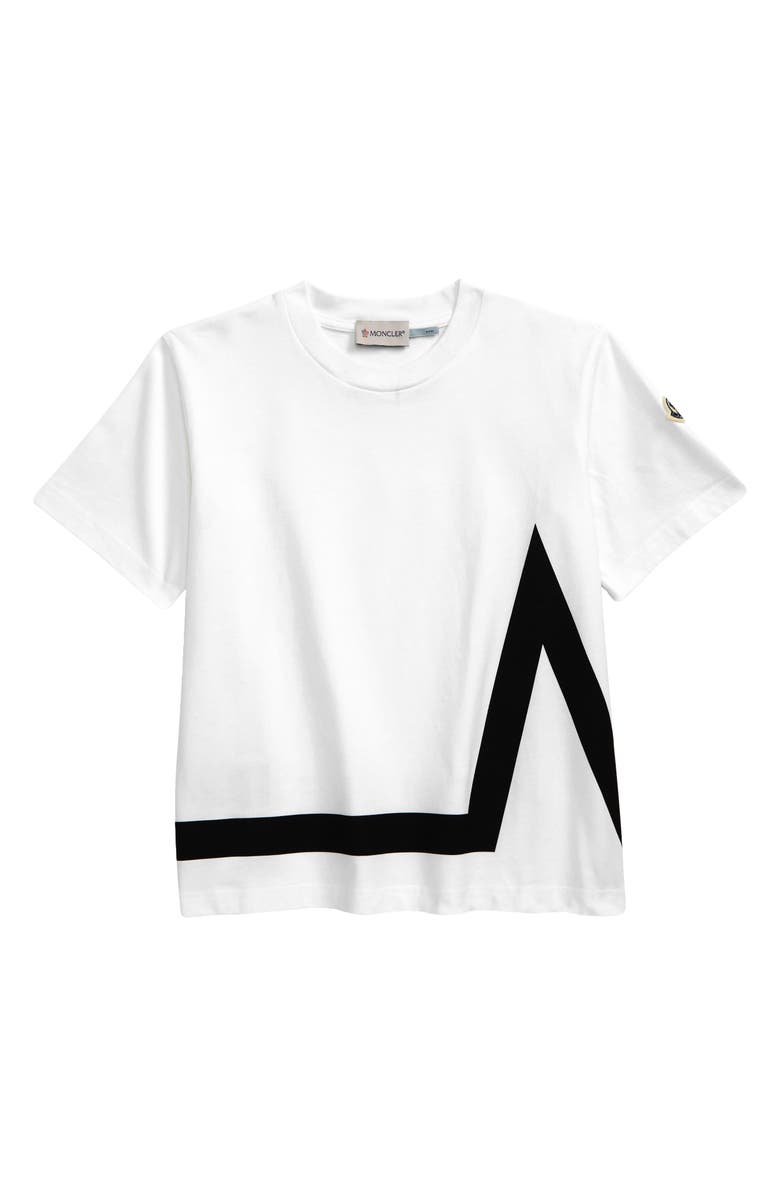 Moncler Kids' M Logo Stripe Graphic Tee, Main, color, 