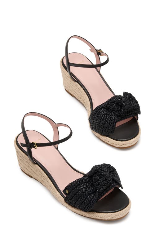 Kate Spade New York Leandra Ankle Strap Wedge Sandal In Black