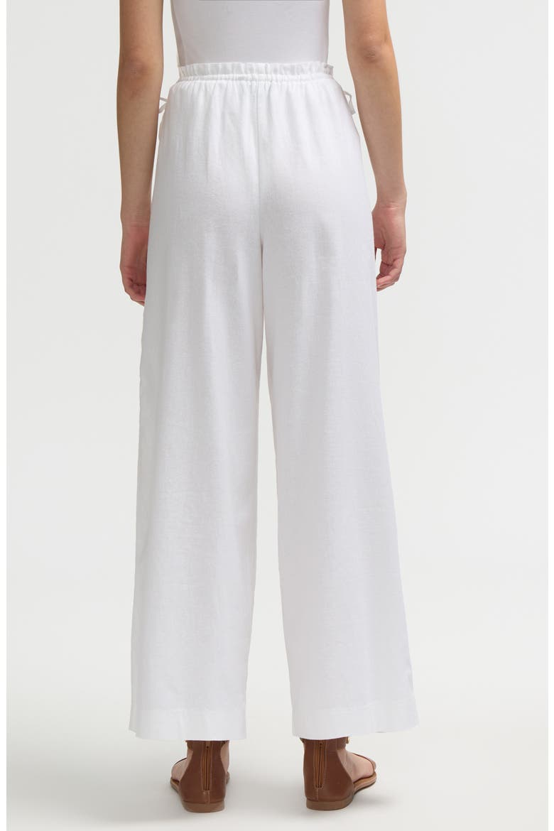 Side Waist Tie Wide Leg Pants, Alternate, color, WHITE