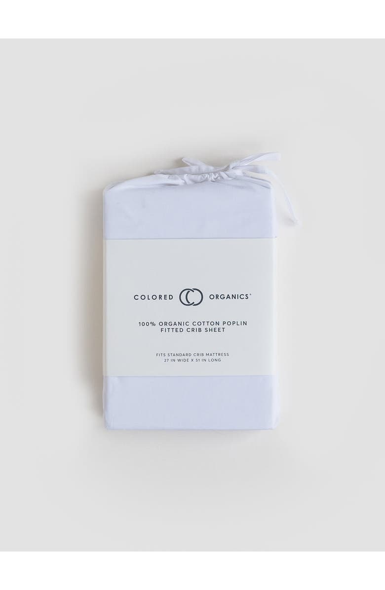 Colored Organics Organic Poplin Fitted Crib Sheet, Main, color, White