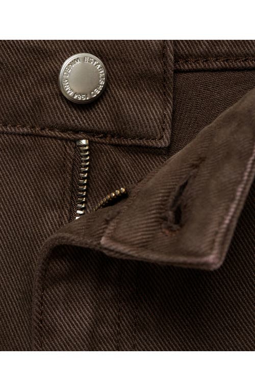Mango High Waist Straight Leg Jeans In Chocolate