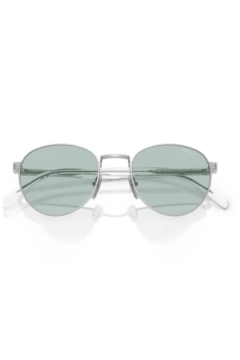 53mm Oval Sunglasses, Alternate, color, SILVER AVIO CHIARO/ACCIAIO