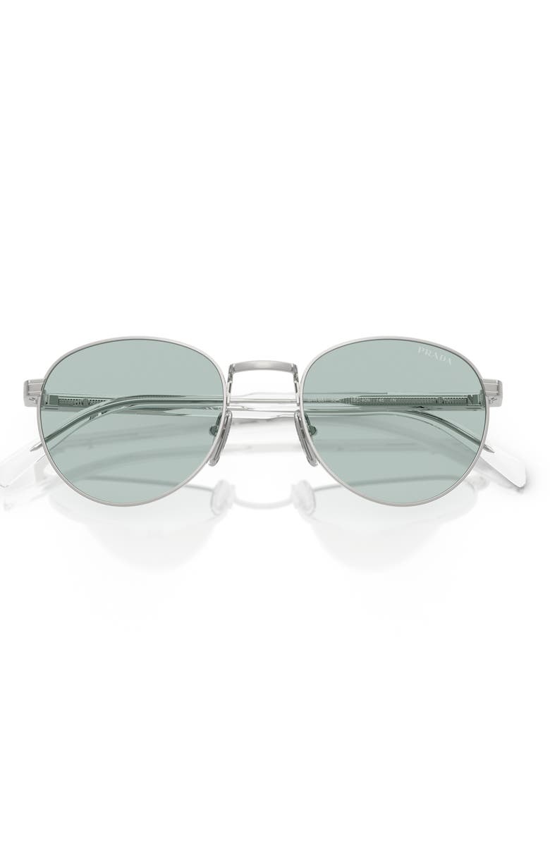 Prada 53mm Oval Sunglasses, Alternate, color, Silver Avio Chiaro/Acciaio