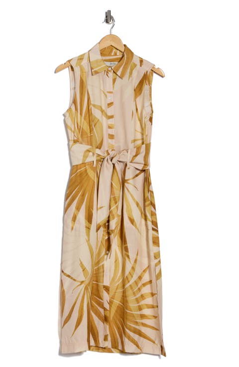 Sleeveless Tie Waist Shirtdress