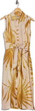Joie Sleeveless Tie Waist Shirtdress