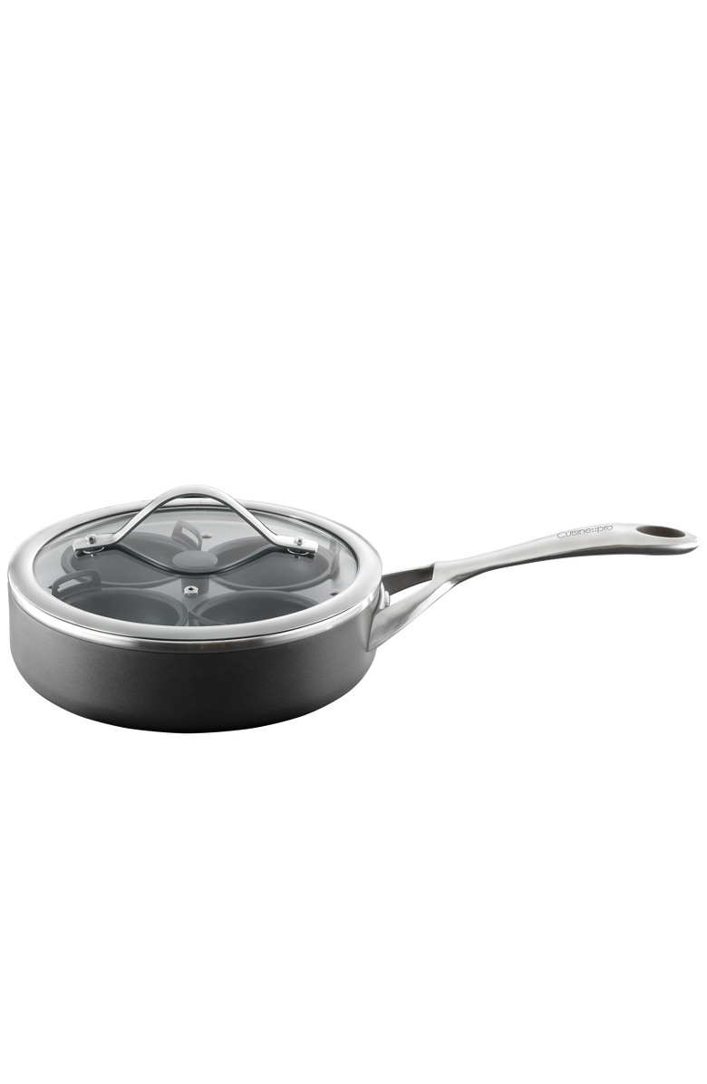 Cuisine::pro<sup>®</sup> iD3<sup>®</sup> 4-Egg Poacher with Lid 1.5qt, Main, color, Black