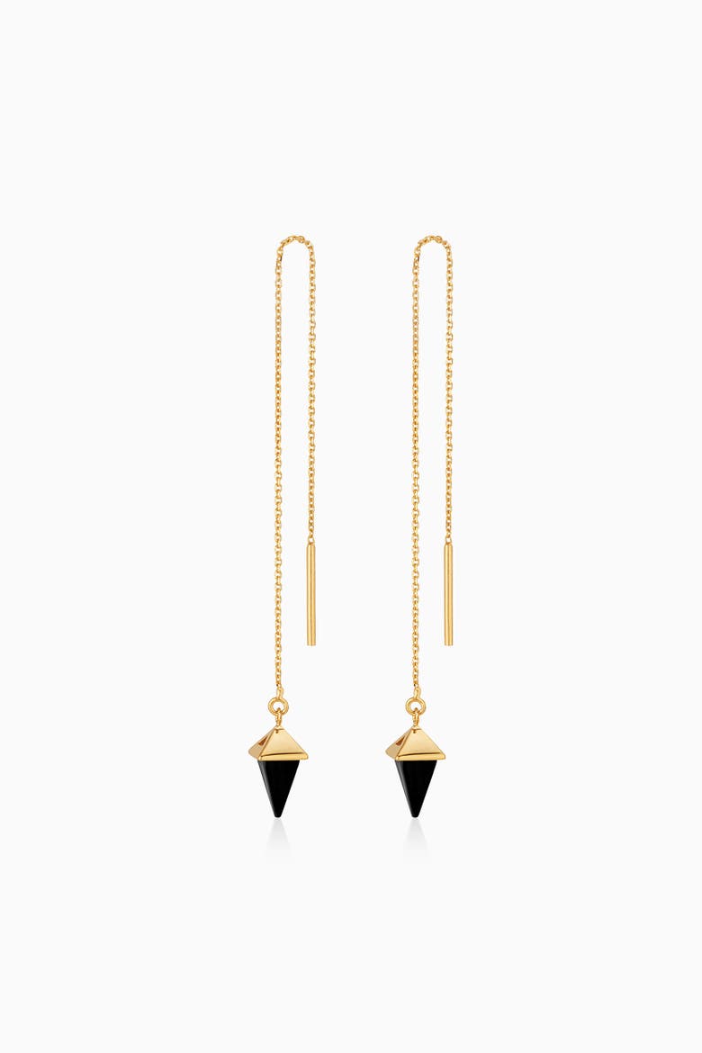 14K Gold Prism Point Threaders, Main, color, Gold - Black Onyx