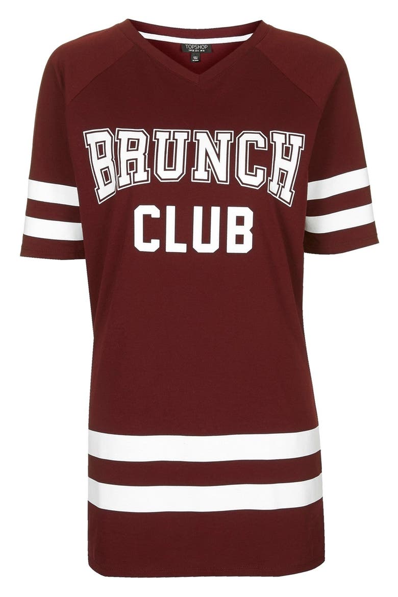 Brunch Club Long Tee, Alternate, color, RED