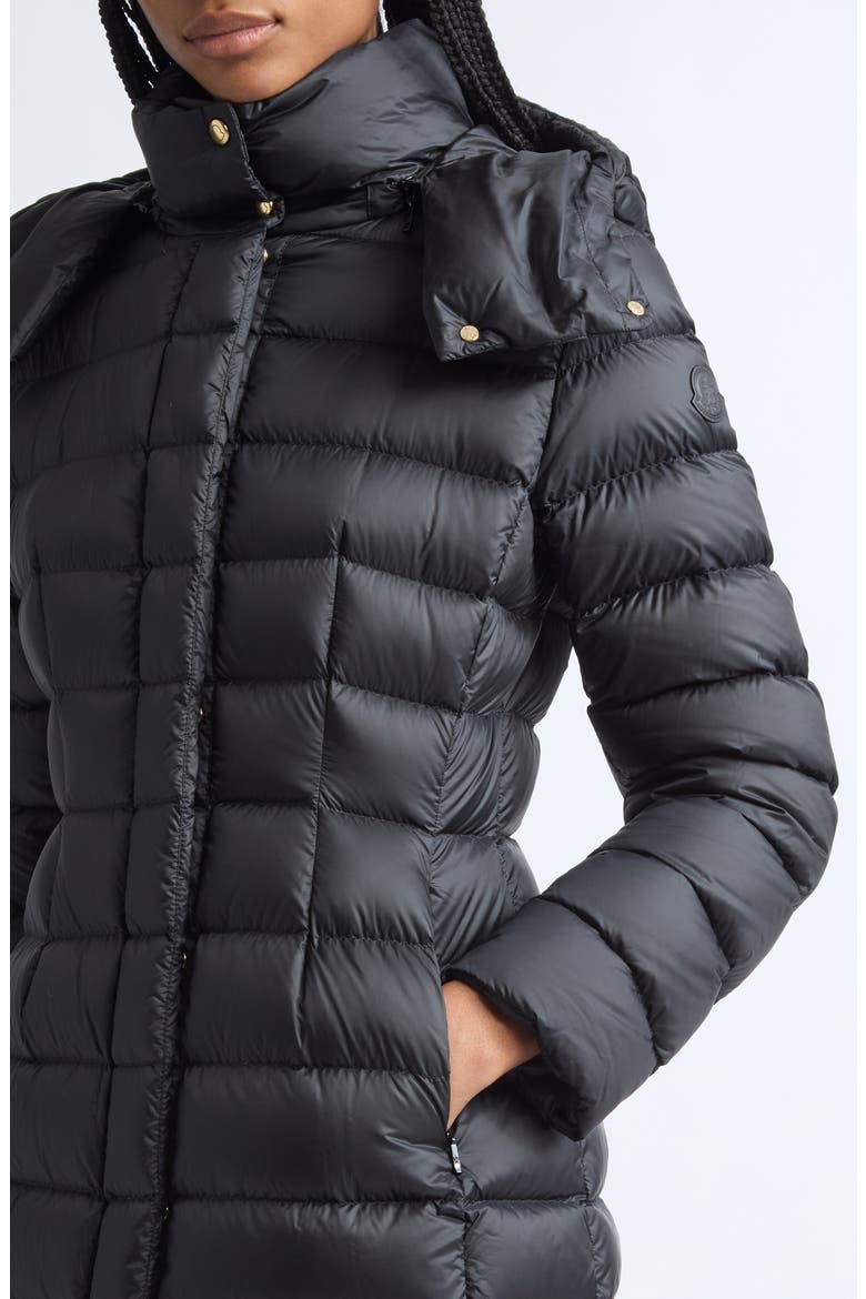 Hirmas Long Hooded Down Puffer Coat, Alternate, color, BLACK