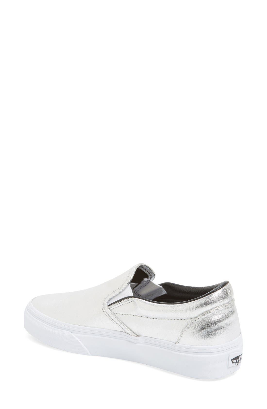 Vans Metallic Leather Slip-On Sneaker, Alternate, color, 