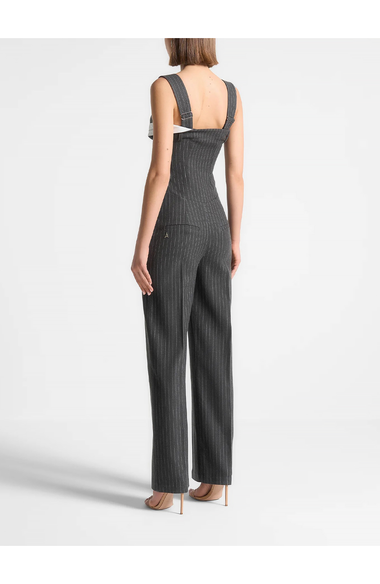 Manière De Voir Camille Tailored Pinstripe Jumpsuit, Alternate, color, Grey