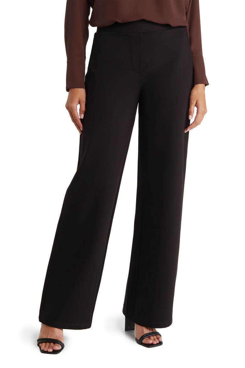 Kim Wide Leg Pull-On Pants, Main, color, BLACK