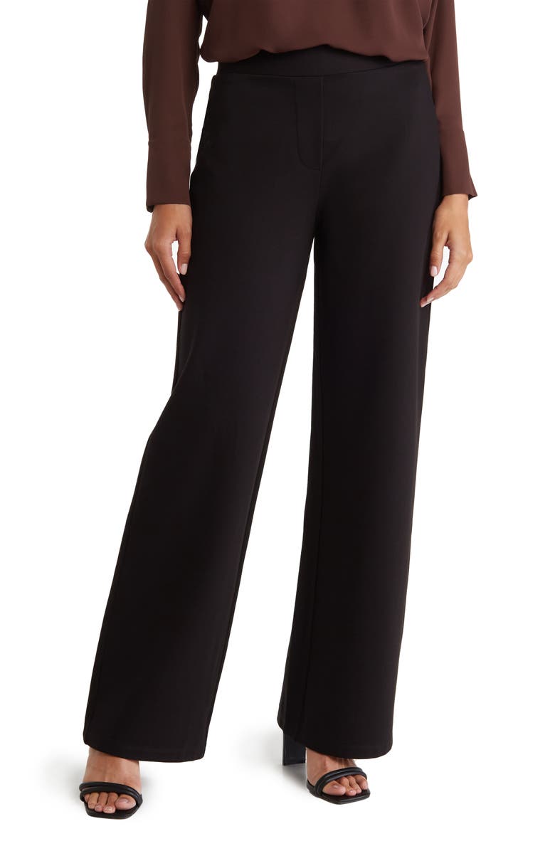 BY DESIGN Kim Wide Leg Pull-On Pants, Main, color, Black
