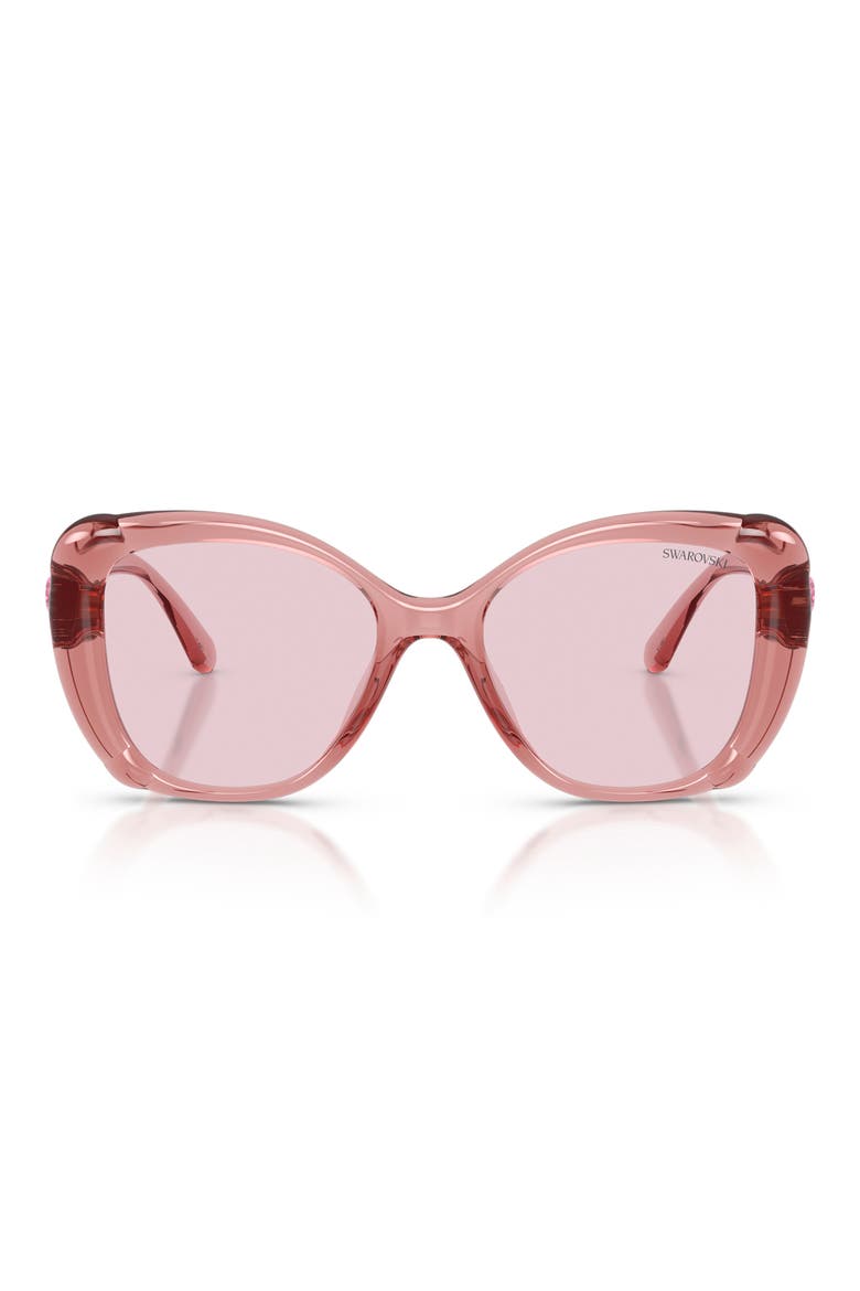 53mm Butterfly Sunglasses, Main, color, TRANSPARENT PINK / PURPLE