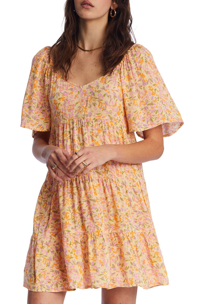 Take a Chance Floral Minidress, Alternate, color, PEACH PUNCH