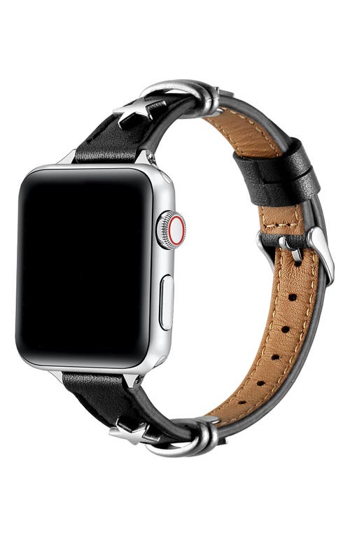 The Posh Tech Rodeo Star Leather Apple Watch® Watchband In Black