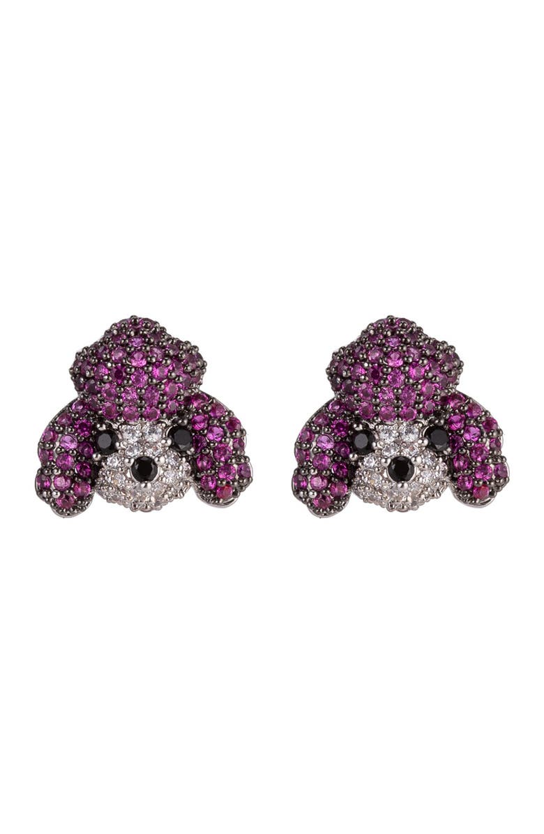 EYE CANDY LOS ANGELES Poodle CZ Stud Earrings, Main, color, Multicolor