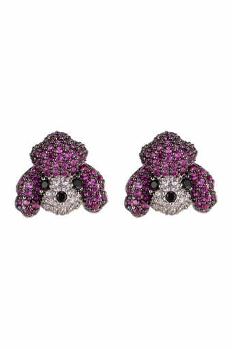 Poodle CZ Stud Earrings