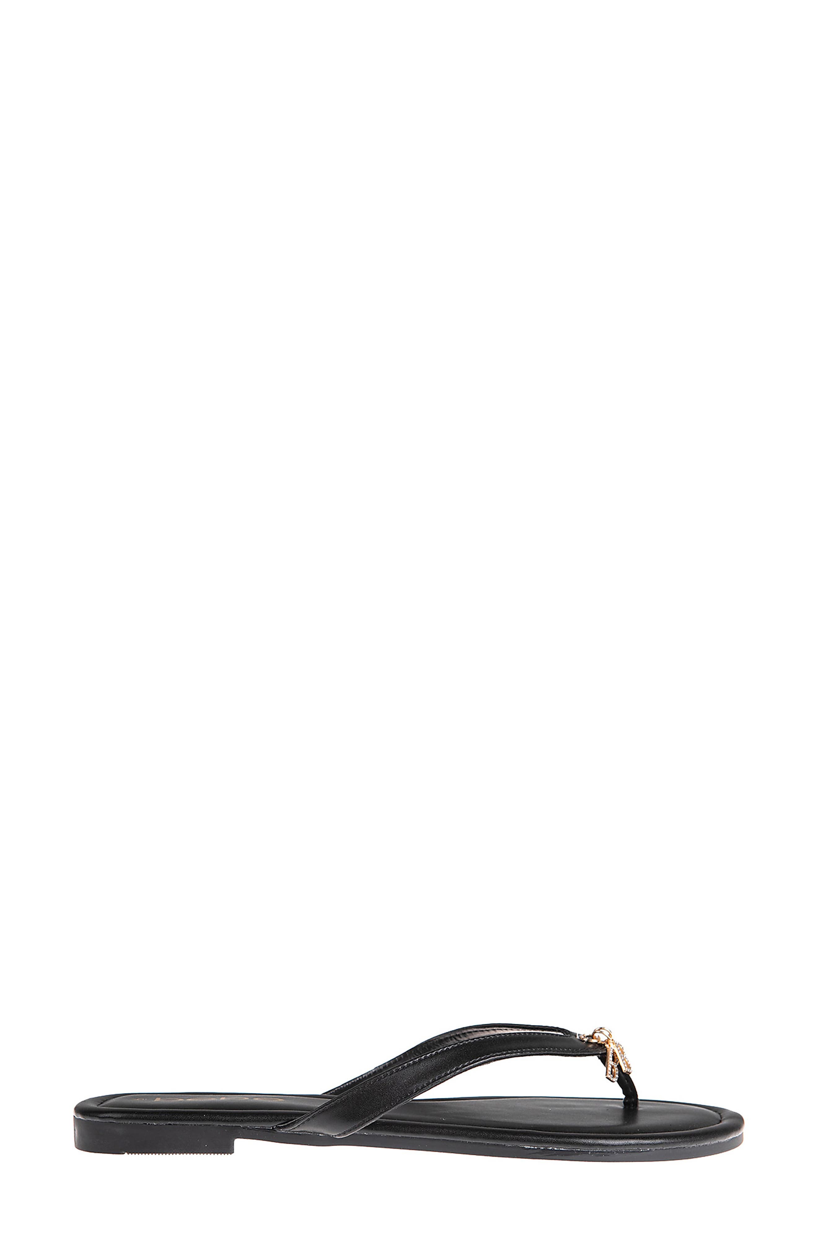 bebe Logo Charm Flip Flop, Alternate, color, 