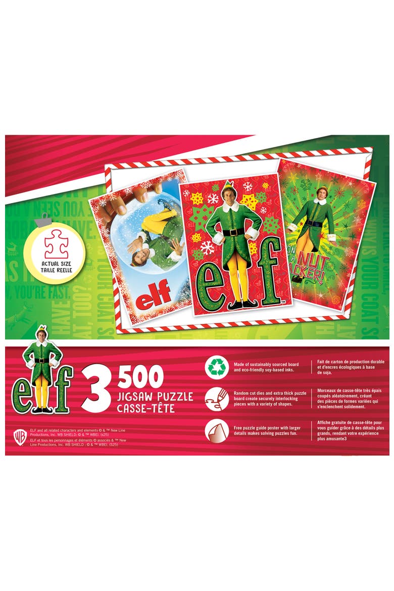 Elf 500 Piece Jigsaw Puzzles 3-Pack, Alternate, color, Multicolor