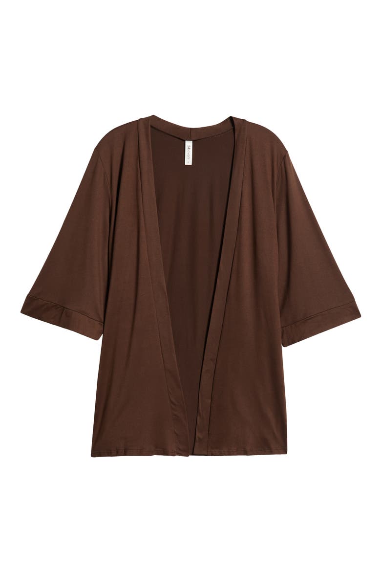 Open Front Cardigan, Alternate, color, BROWN