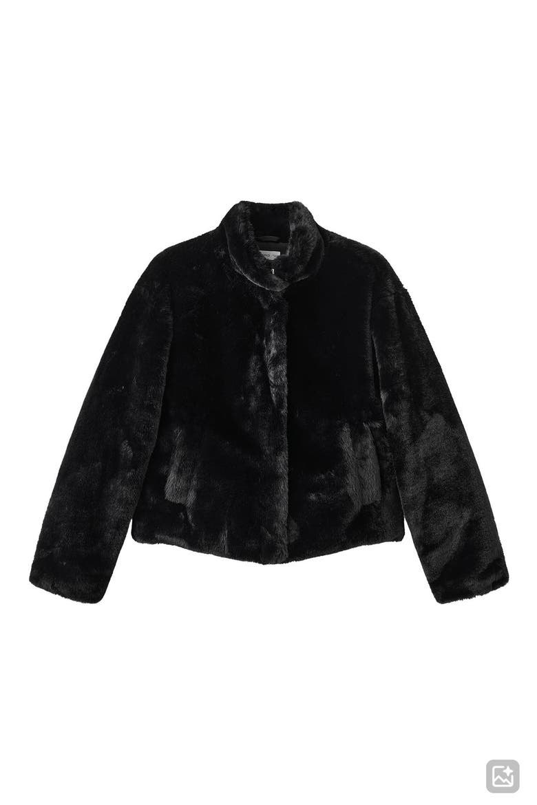 Faux Fur Coat, Main, color, BLACK