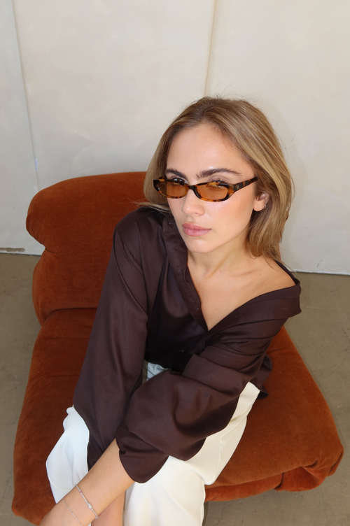 Indy Gisele Cateye Polarized Sunglasses In Brown