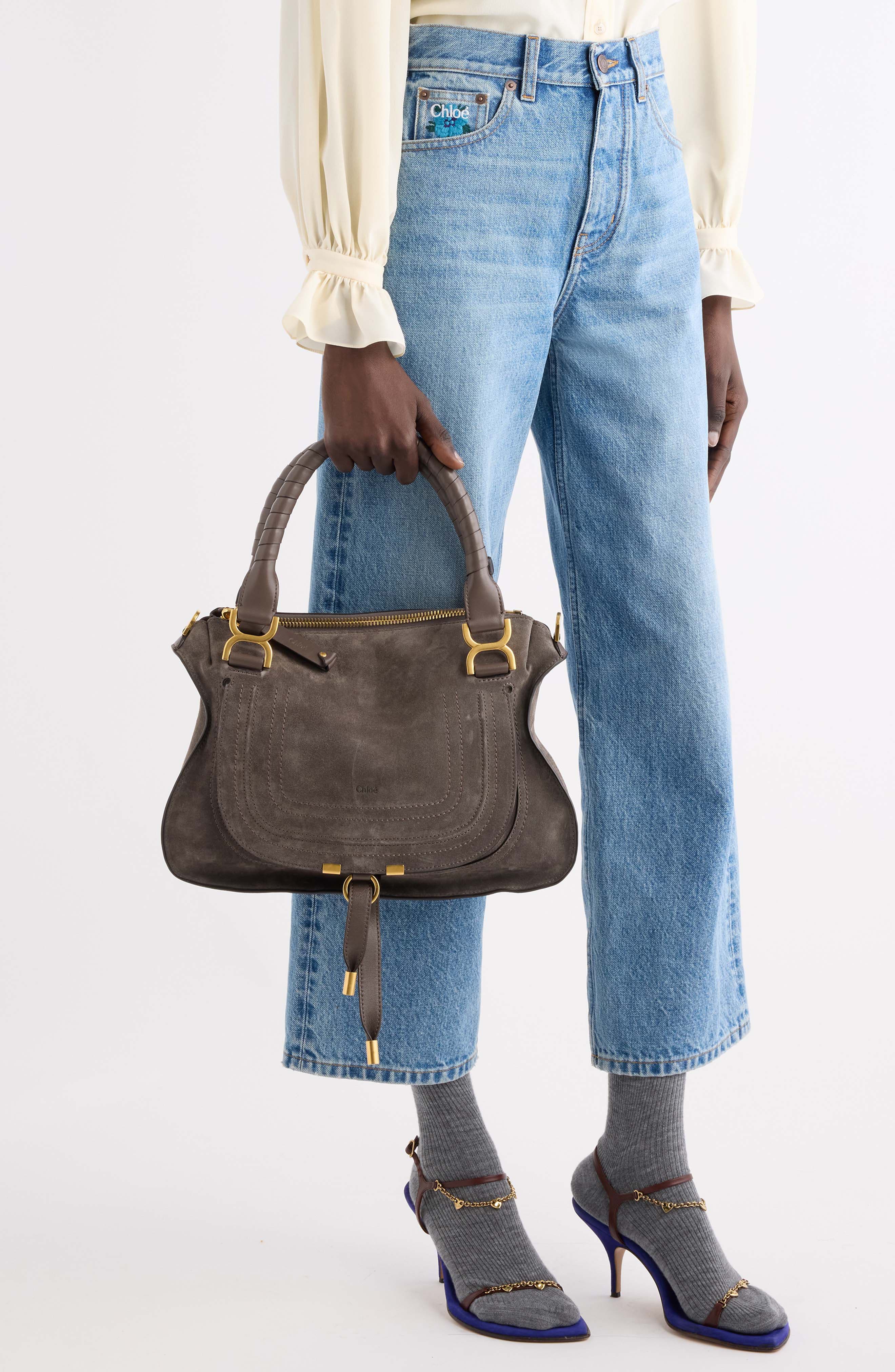 Marcie Leather Satchel, Alternate, color, NICKEL GREY