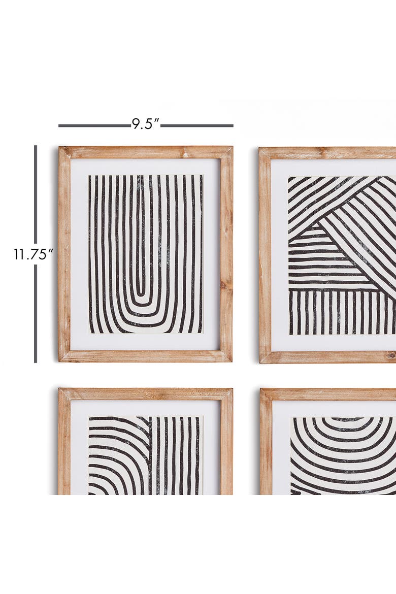 Achromatic Linear Petite Prints Set of 4, Alternate, color, Black
