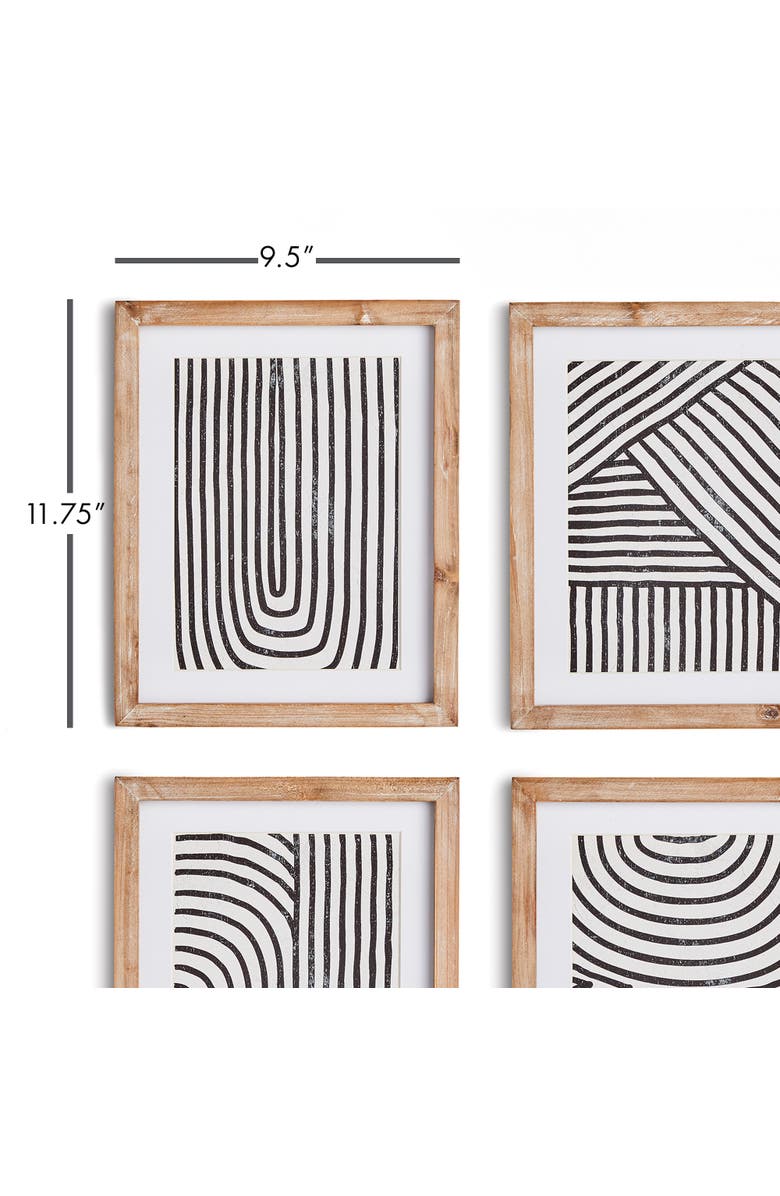 Napa Home & Garden Achromatic Linear Petite Prints Set of 4, Alternate, color, Black