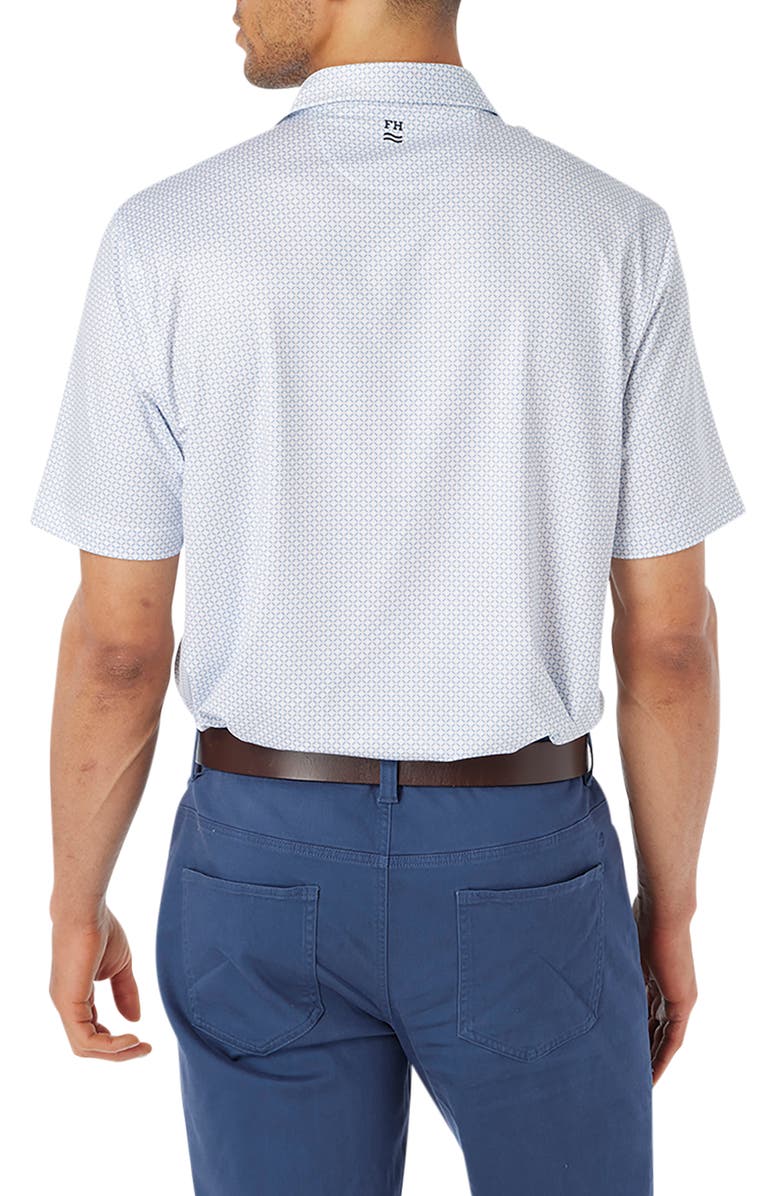 Fair Harbor Compass Print Polo, Alternate, color, White Geo
