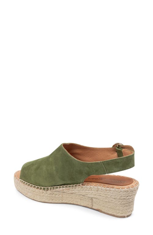 Shop Patricia Green Stella Slingback Espadrille Platform Wedge Sandal In Olive Suede