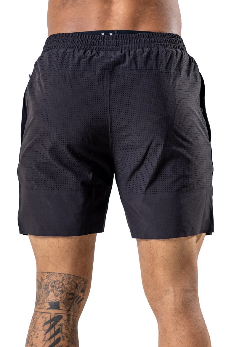 Perforated Training Shorts, Alternate, color, BLACK