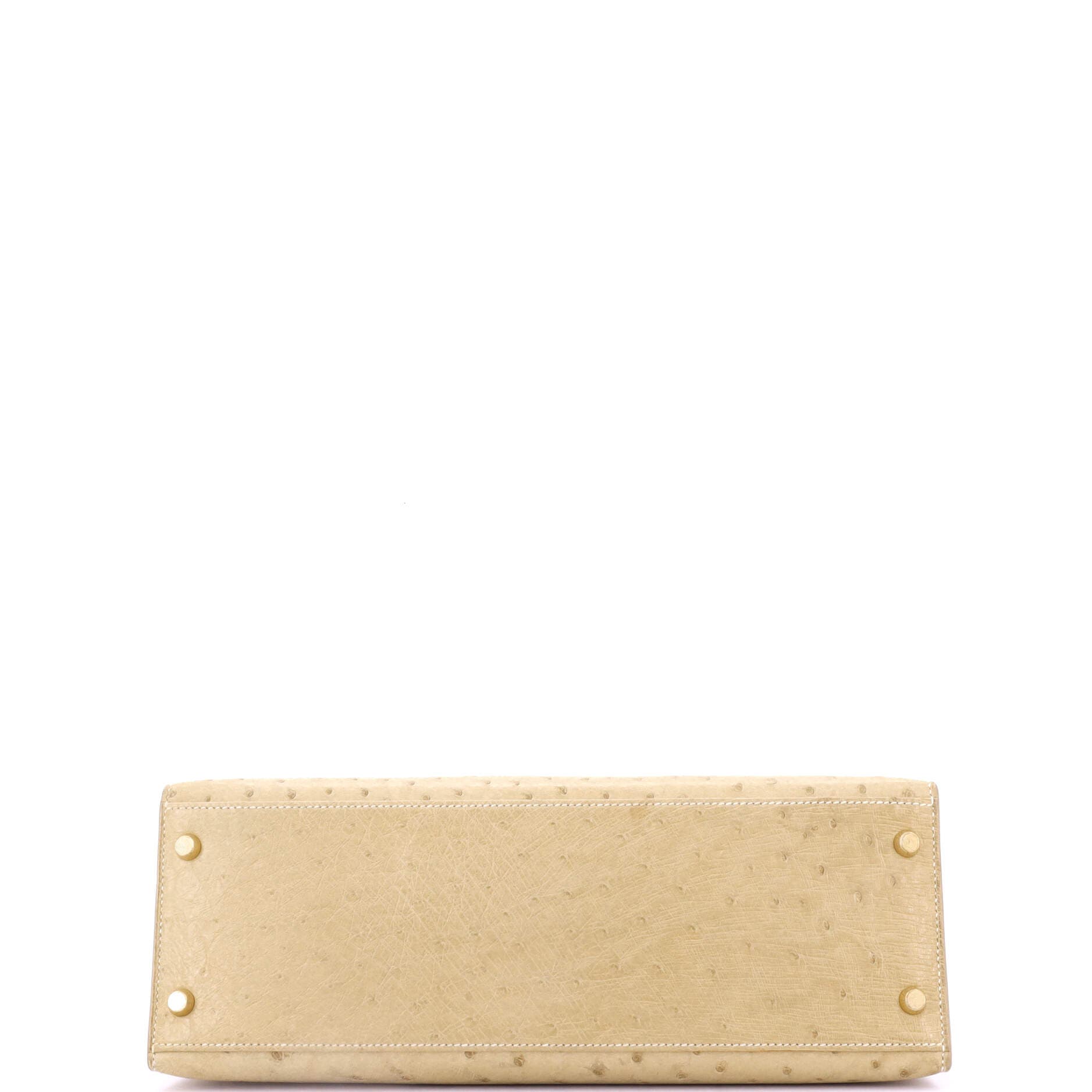 Pre-Owned Hermes Kelly Handbag Light Ostrich with Gold Hardware 32, Alternate, color, 