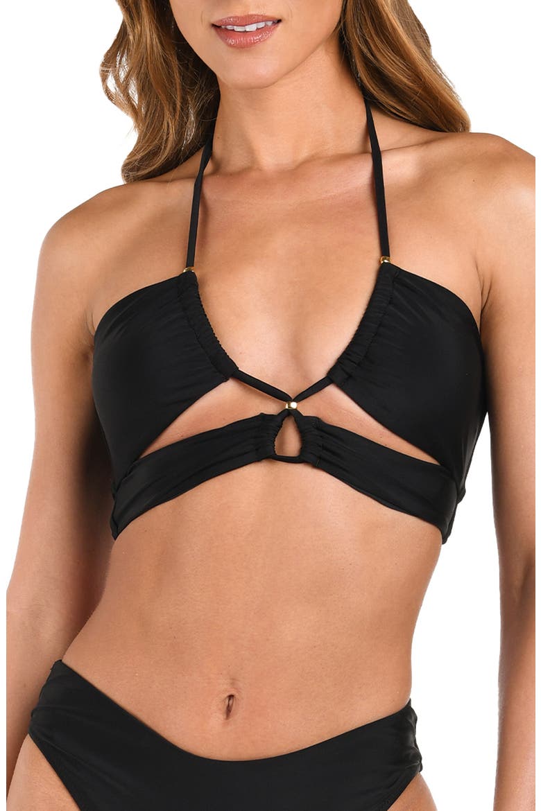Sirena Solid Bikini Top, Alternate, color, BLACK