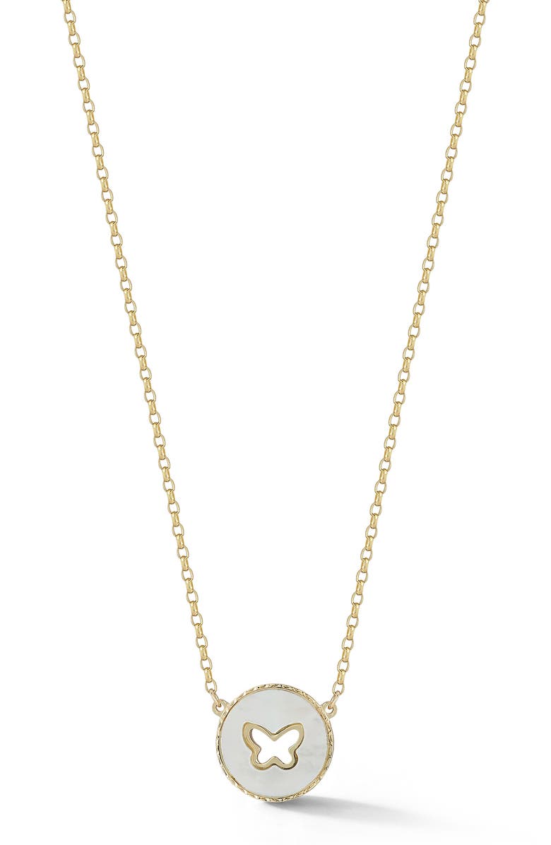 Ember Fine Jewelry Butterfly Pendant Necklace, Main, color, Gold