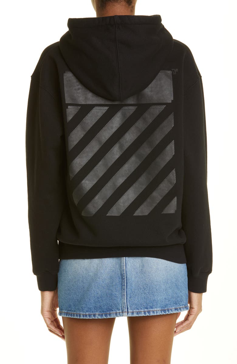 Off-White Regular Fit Diagonal Stripe Graphic Hoodie, Alternate, color,