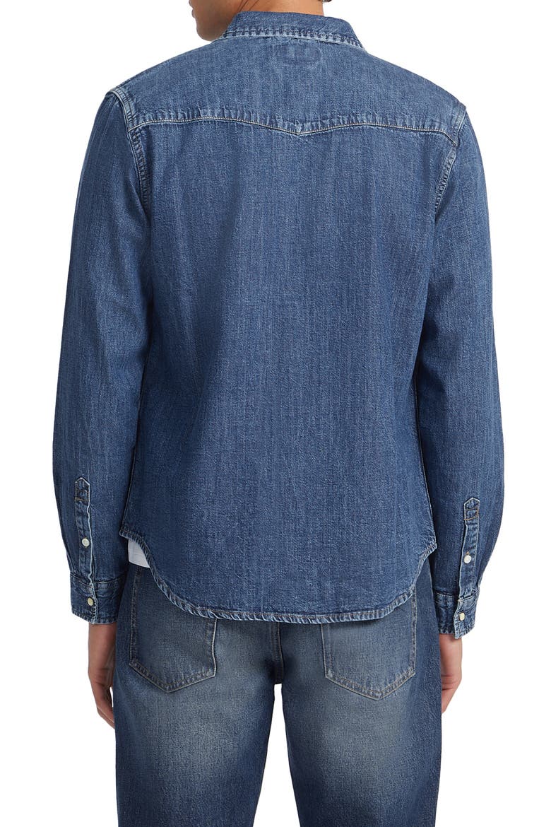 Slim Fit Western Denim Shirt, Alternate, color, DENIM