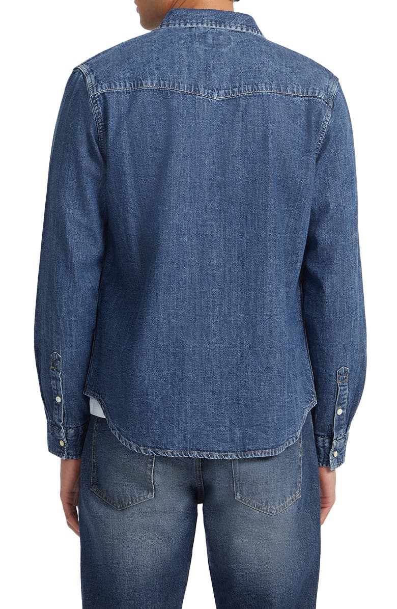 GUESS JEANS Slim Fit Western Denim Shirt, Alternate, color, Denim