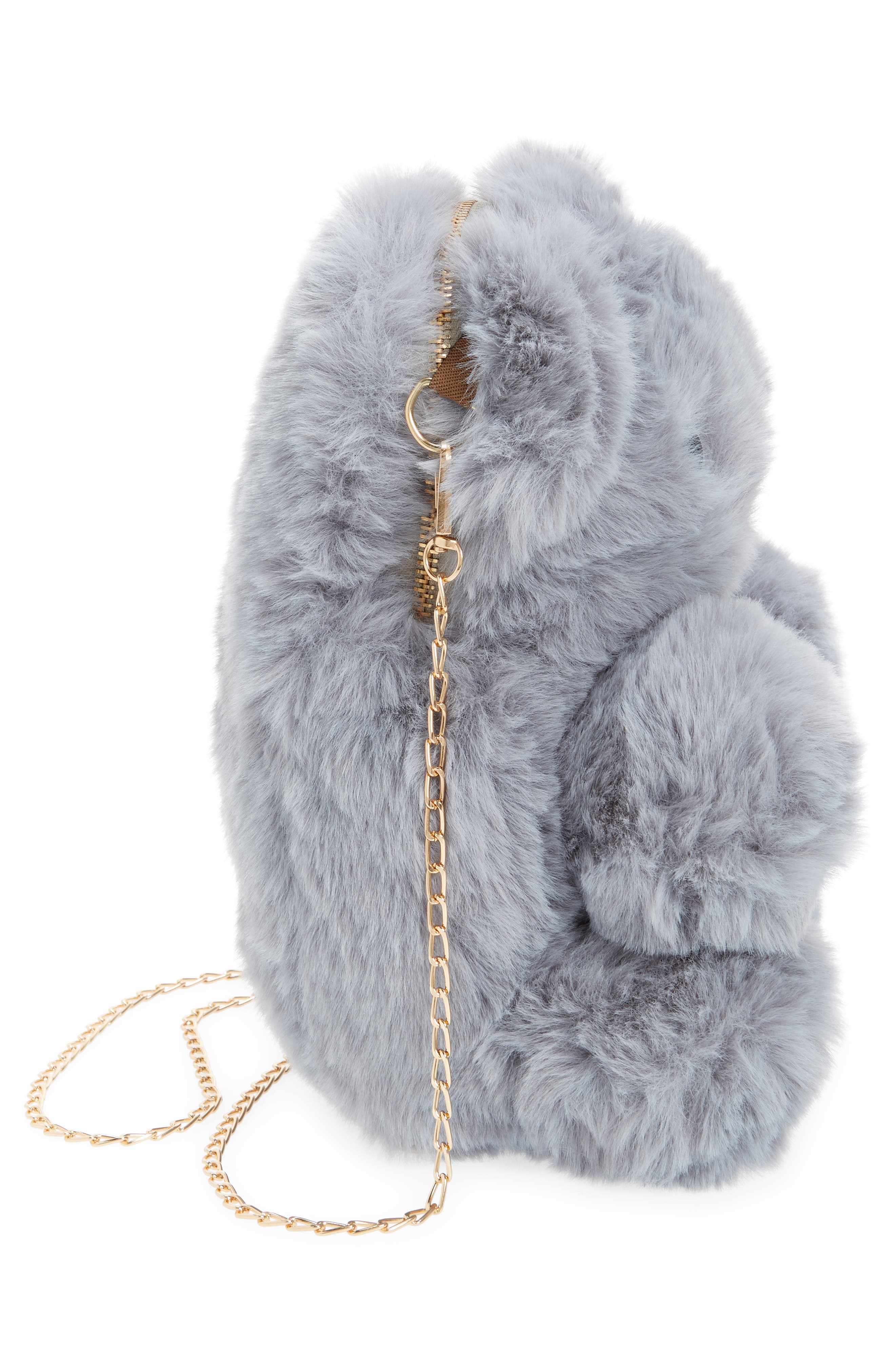 Lola + The Boys Bear Plush Faux Fur Crossbody Bag, Alternate, color, 